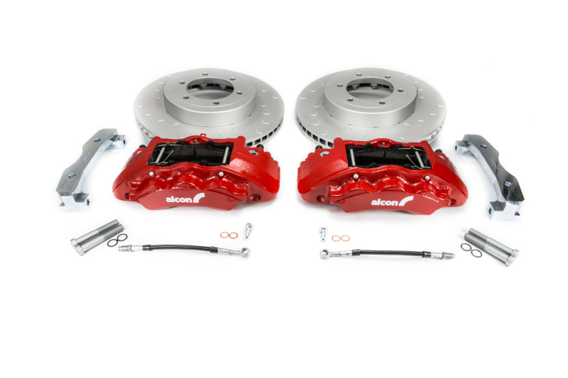 Toyota Tacoma Brake Kit - Front - Alcon - 352x30mm Rotors + 6-Piston Calipers - Red - 2016