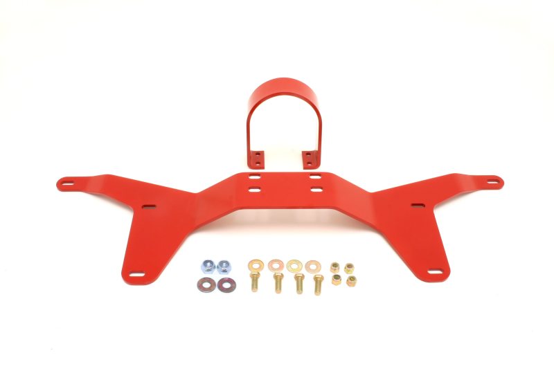 Ford Mustang Rear Tunnel Brace With Rear Driveshaft Safety Loop - BMR Suspension - DSL011 - Red - `05-`14