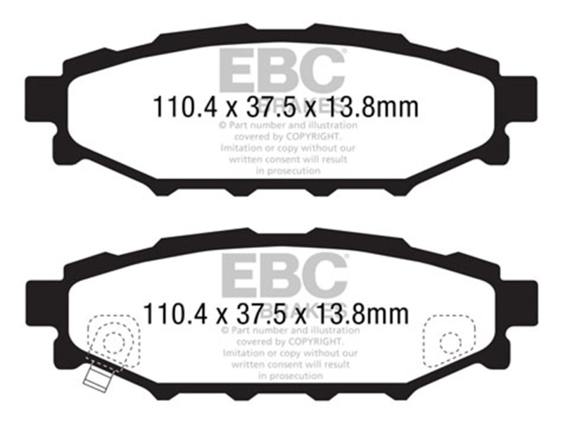 Subaru BRZ Brake Pads - Rear - EBC - Yellowstuff - 2012
