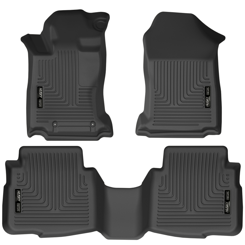 Subaru Legacy Floor Liners - Front & 2nd Seat - Husky Liners - WeatherBeater Series - Black - 2020