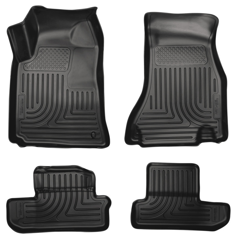 Dodge Challenger Floor Liners - Front + Second Seat - Husky Liners - WeatherBeater - Black - `08-`12
