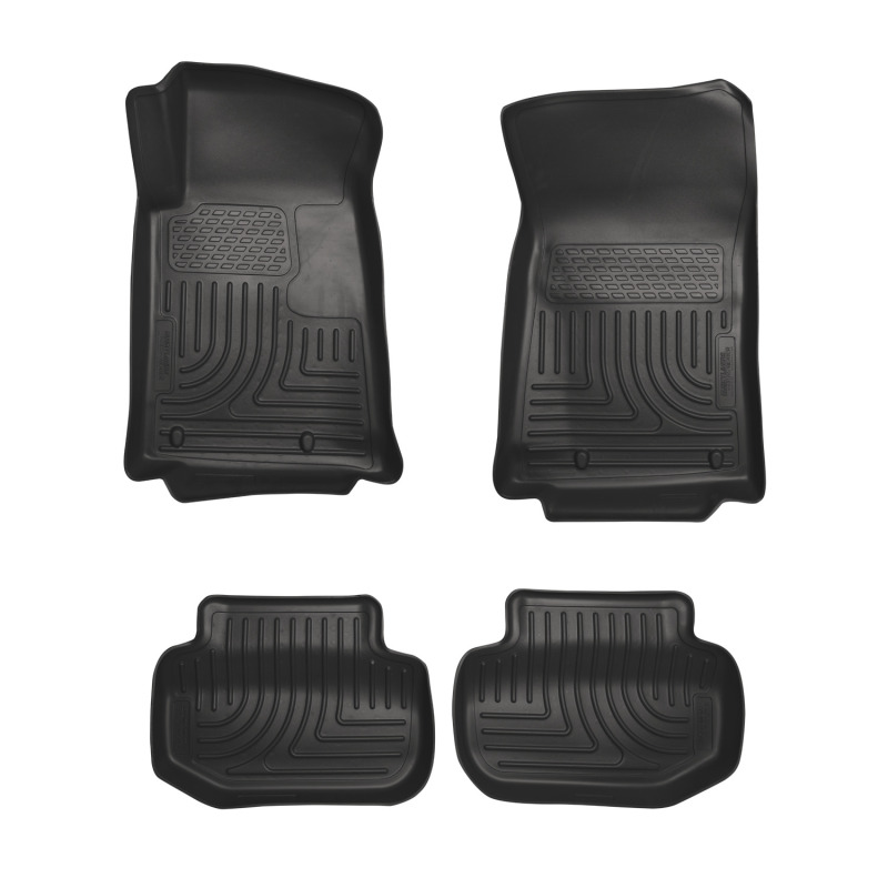 Chevrolet Camaro Floor Liners - Front + Rear - Husky Liners - WeatherBeater Series - Black - `10-`12