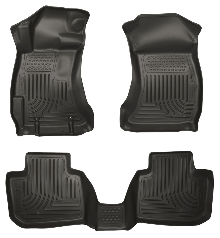 Subaru Legacy Floor Liners - Front + 2nd Seat - Husky Liners - WeatherBeater - Black - `10-`12