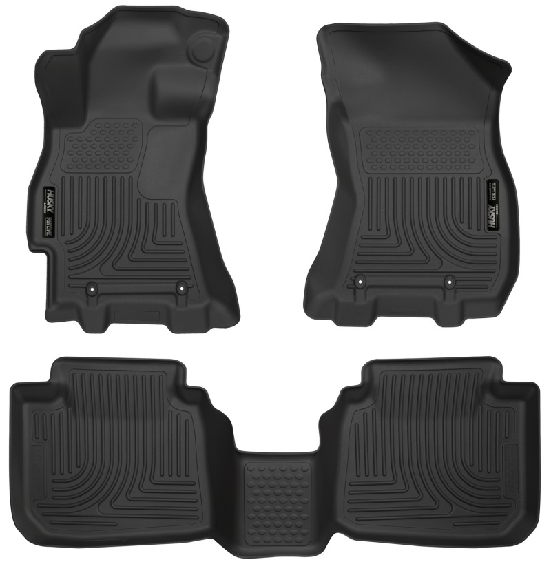Subaru Legacy Floor Mats - Front + 2nd Seat - Husky Liners - Weatherbeater - Black - 2015