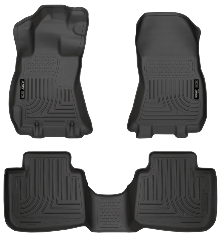 Subaru Legacy Floor Mats - Front + 2nd Seat - Husky Liners - WeatherBeater - Black - 2013