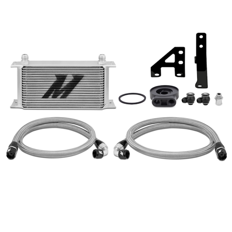 Subaru WRX Oil Cooler Kit - Front - Mishimoto - Sleek Silver or Stealth Black - `15-`21