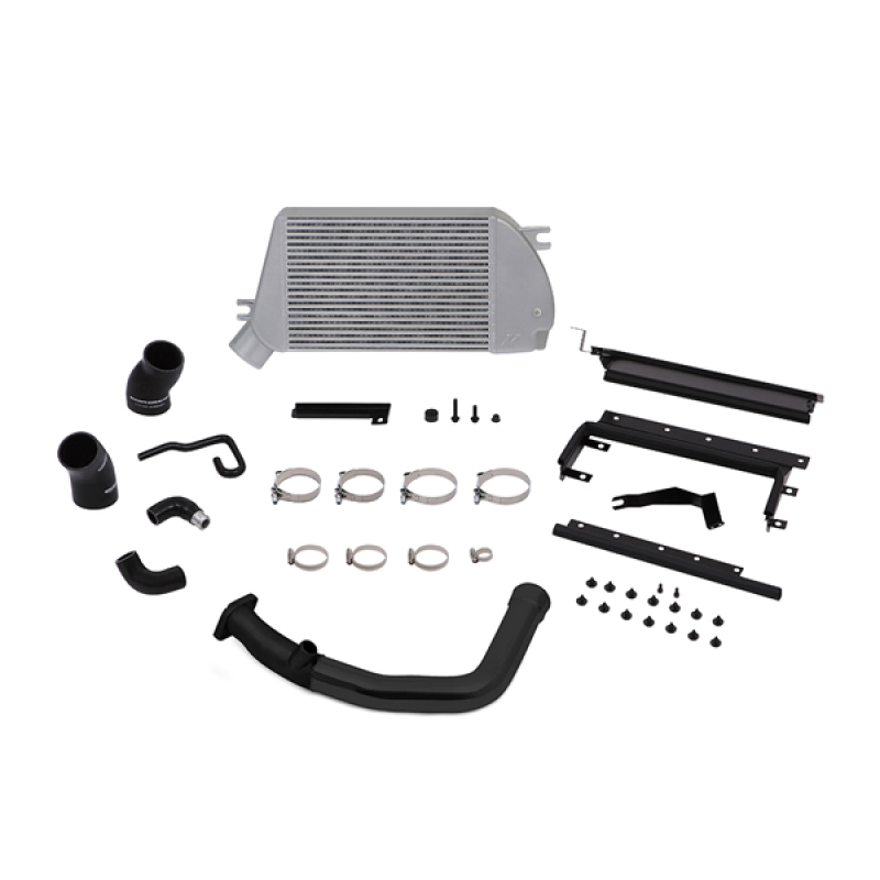 Subaru WRX Intercooler Kit - Top-Mount - Mishimoto - Race Top-Mount Intercooler Kit, Polished Cooler & Black Pipes - `15-`21