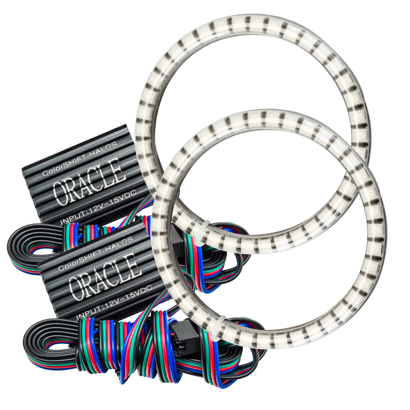 Dodge Challenger Fog Light Halo Kit - ORACLE Lighting - Waterproof LED, Surface Mount, ColorSHIFT - ColorSHIFT - `15-`23