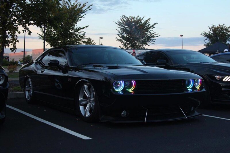 Dodge Challenger Headlight Halo Kit - ORACLE Lighting - Dynamic ColorSHIFT Surface Mount - `15-`21