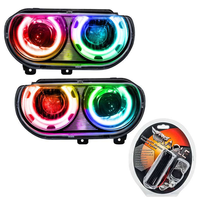 Dodge Challenger Headlight Assemblies - ORACLE Lighting - HID Style - ColorSHIFT - `08-`14