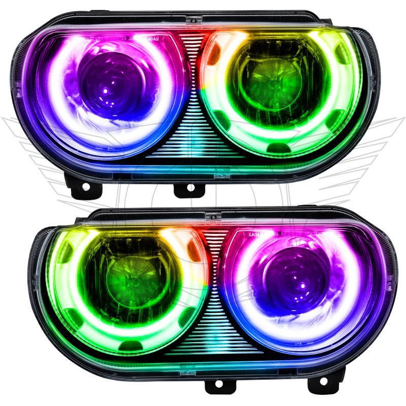 Dodge Challenger Headlight Assemblies - ORACLE Lighting - SMD HL (HID Style) - ColorSHIFT Dynamic - `08-`14