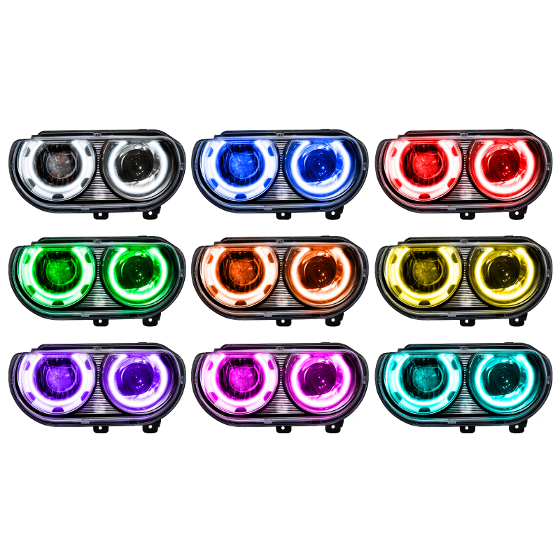 Dodge Challenger Headlight Assemblies - ORACLE Lighting - SMD HL (HID Style) - ColorSHIFT - No Controller - `08-`14