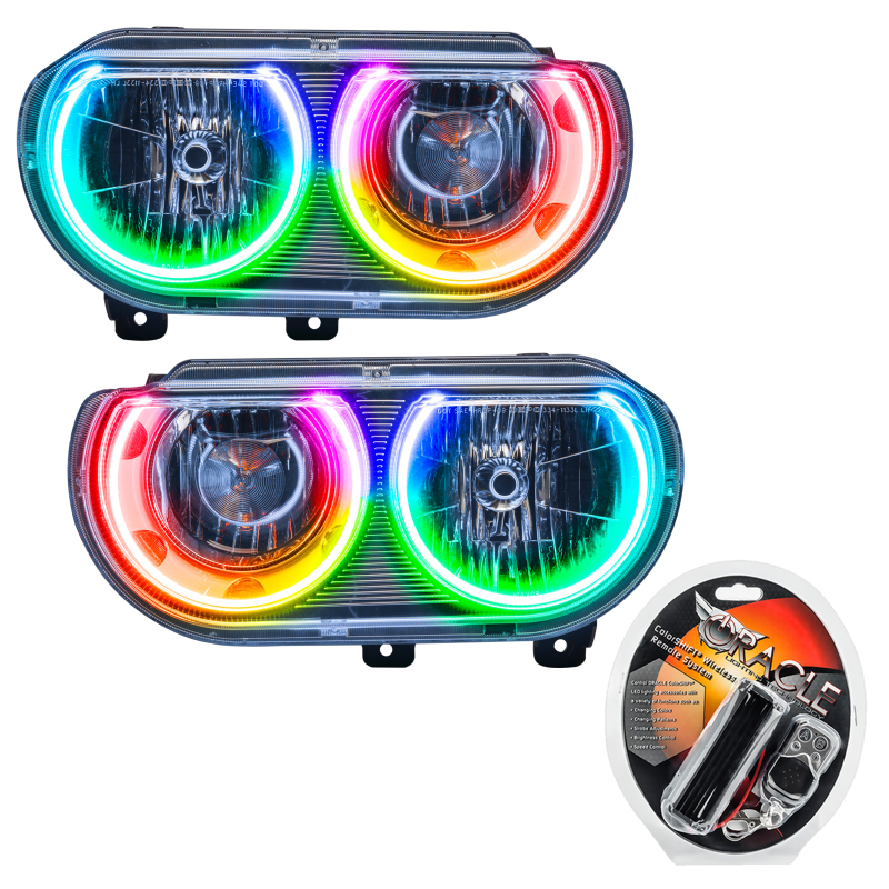 Dodge Challenger Headlight Assemblies - ORACLE Lighting - ColorSHIFT - `08-`14
