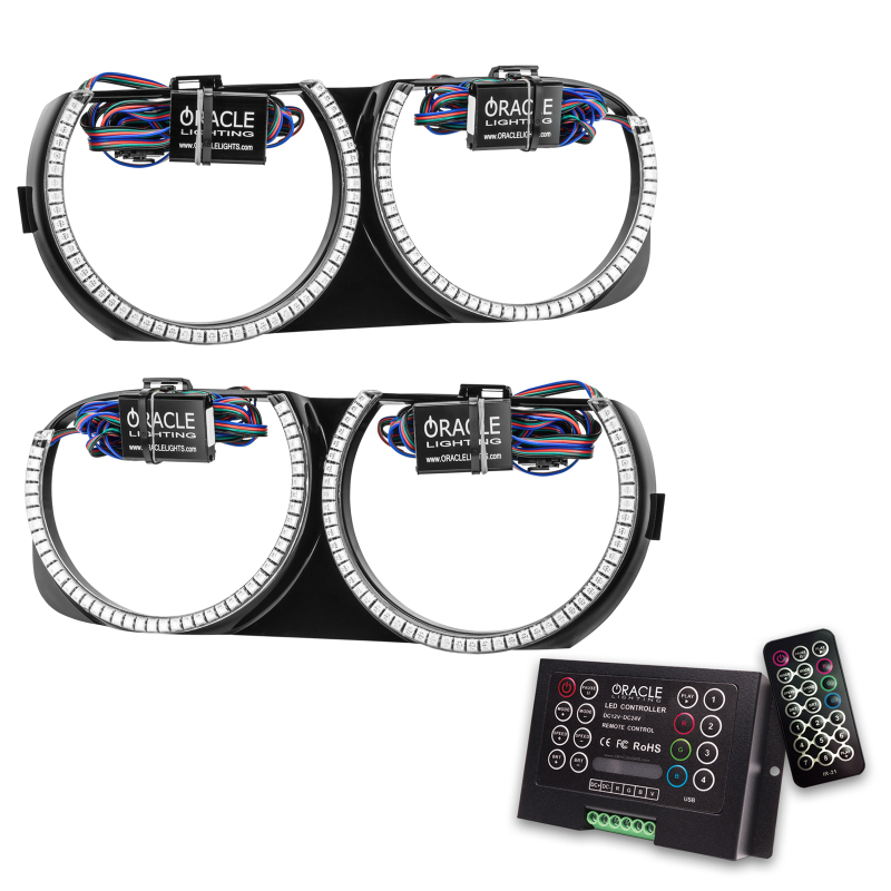 Dodge Challenger Headlight Bezels - ORACLE Lighting - Pre-Installed Halo, ColorSHIFT 2.0 - `15-`21