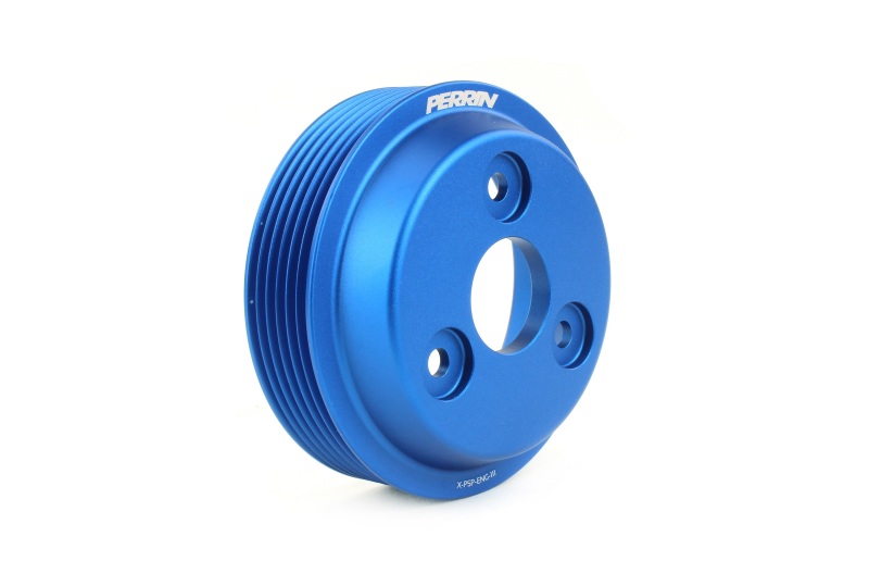 Subaru WRX Water Pump Pulley - Perrin Performance - Lightweight - Blue - `15-`21