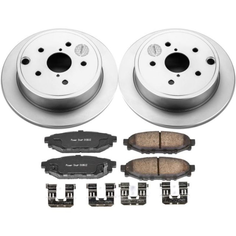 Subaru WRX Brake Kit - Rear - PowerStop - Geomet Coated Rotors + Z17 Low-Dust Ceramic Pads - `15-`19