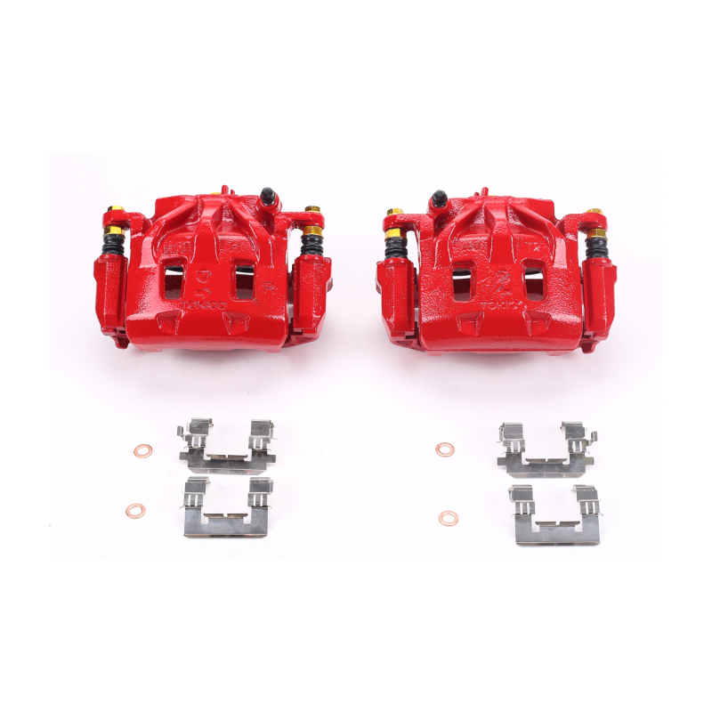 Subaru WRX Brake Caliper - Front - PowerStop - Floating with Bracket - Red - `15-`20