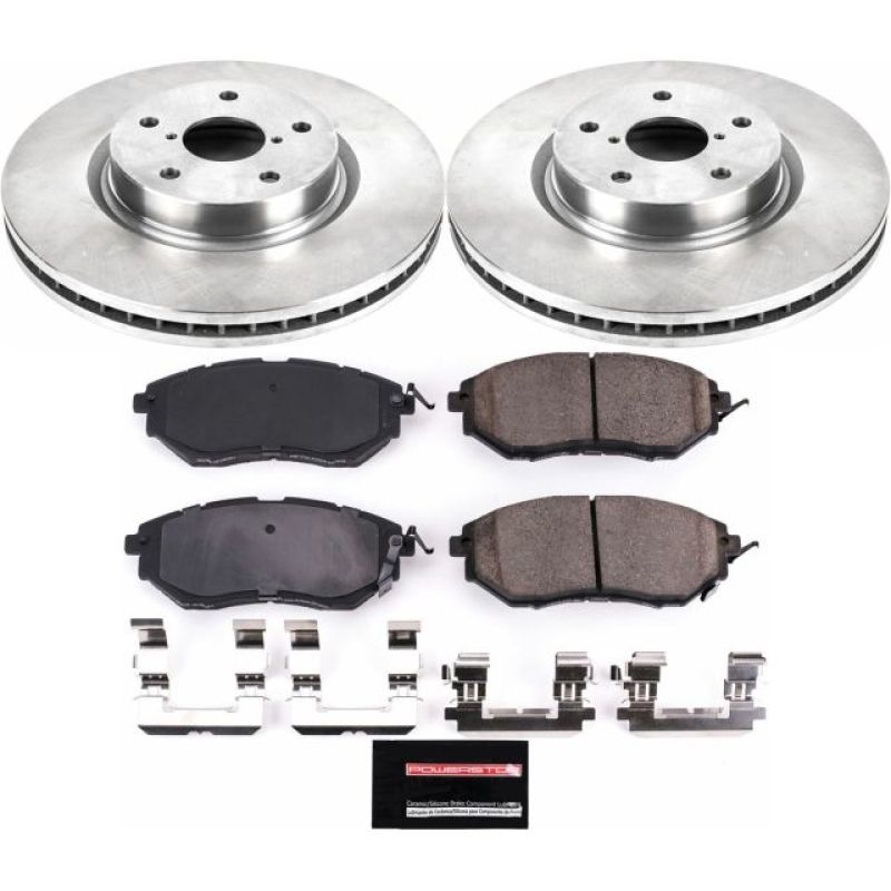 Subaru WRX Brake Kit - Front - PowerStop - Autospecialty Rotors + Z17 Evolution Plus Ceramic Pads - `15-`20