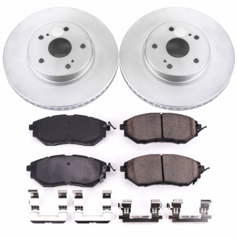 Subaru Legacy Brake Kit - Front - PowerStop - Geomet Coated Rotors + Z17 Low-Dust Ceramic Pads - 2015