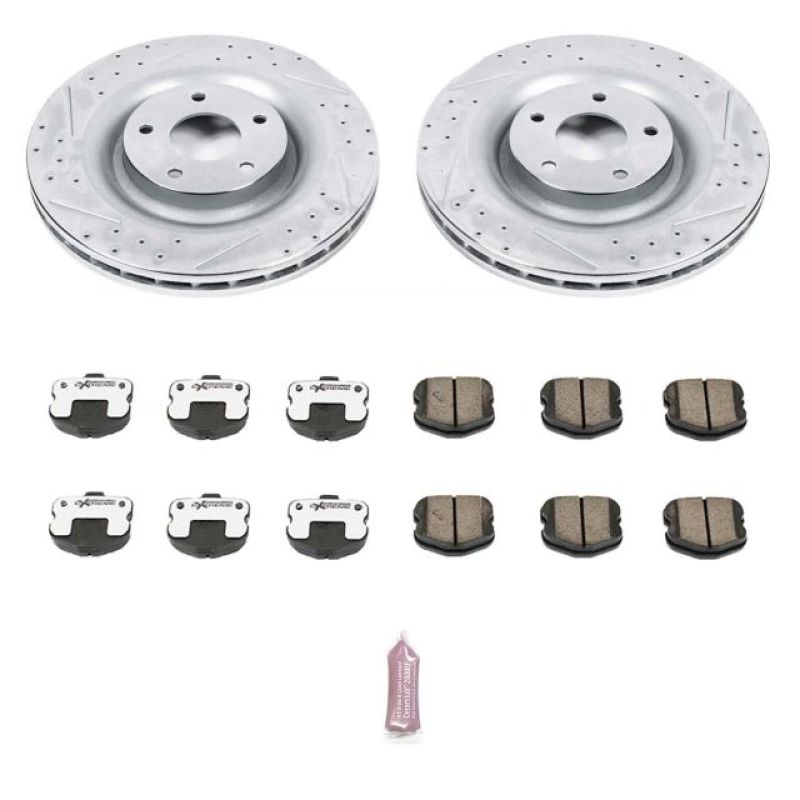 Chevrolet Corvette Brake Kit - Front - PowerStop - Drilled & Slotted Rotors + Carbon-Fiber Ceramic Pads - `06-`13