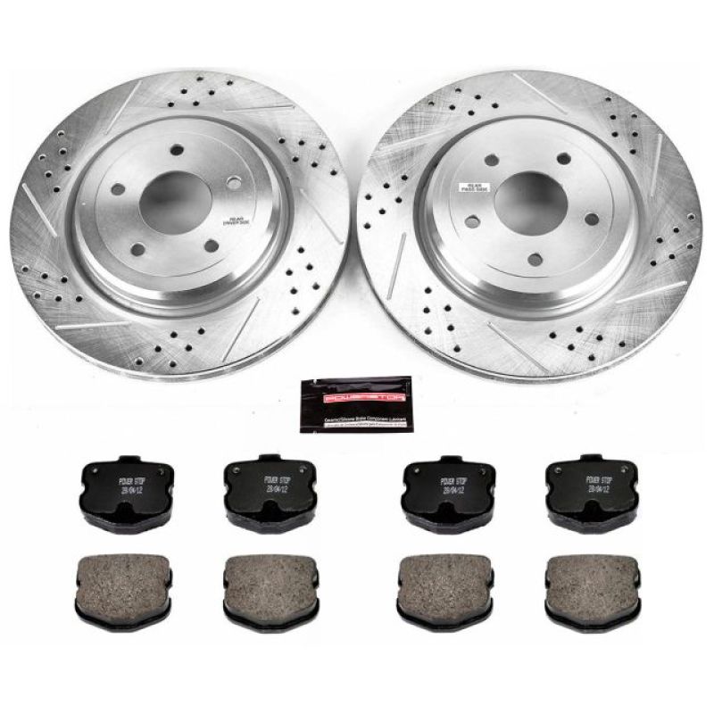 Chevrolet Corvette Brake Kit - Rear - PowerStop - Drilled & Slotted Rotors + Carbon-Fiber Ceramic Pads - `06-`13