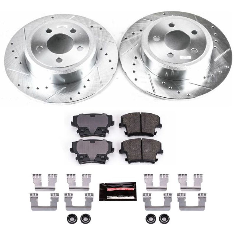 Chrysler 300 Brake Kit - Rear - PowerStop - Drilled & Slotted Rotors + Carbon-Fiber Ceramic Pads - `05-`21