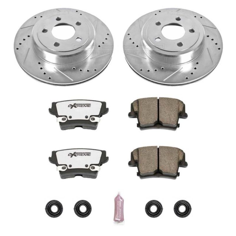 Chrysler 300 Brake Kit - Rear - PowerStop - Drilled/Slotted Rotors + Carbon-Fiber Ceramic Pads - `05-`21