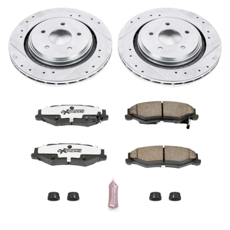 Chevrolet Corvette Brake Kit - Rear - PowerStop - Slotted/Drilled Rotors + Carbon-Fiber Ceramic Pads - `05-`13