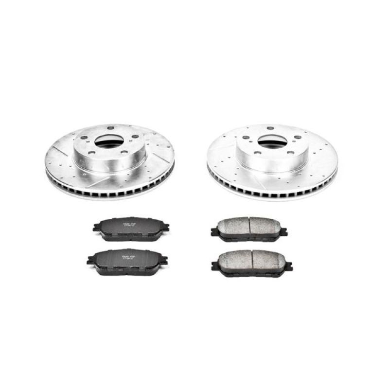 Toyota Tacoma Brake Kit - Front - PowerStop - Drilled & Slotted Rotors + Carbon-Fiber Ceramic Pads - `05-`15
