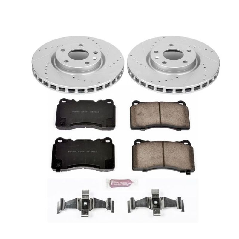 Chevrolet Corvette Brake Kit - Front - PowerStop - Drilled & Slotted Rotors + Carbon-Fiber Ceramic Pads - 2014