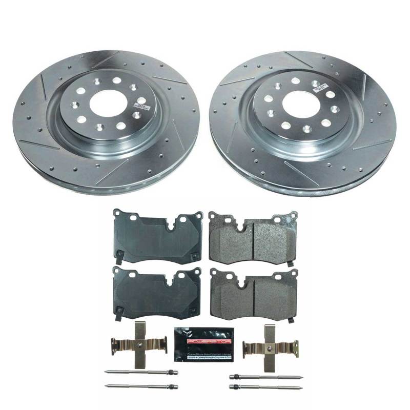 Chevrolet Corvette Brake Kit - Rear - PowerStop - Drilled & Slotted Rotors + Carbon-Fiber Ceramic Pads - `20-`21