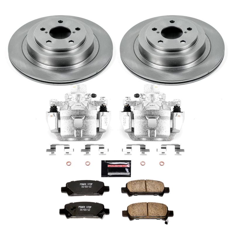 Subaru Legacy Brake Kit - Rear - PowerStop - Autospecialty Rotors + Evolution Ceramic Pads + Non-Coated Calipers - `05-`09