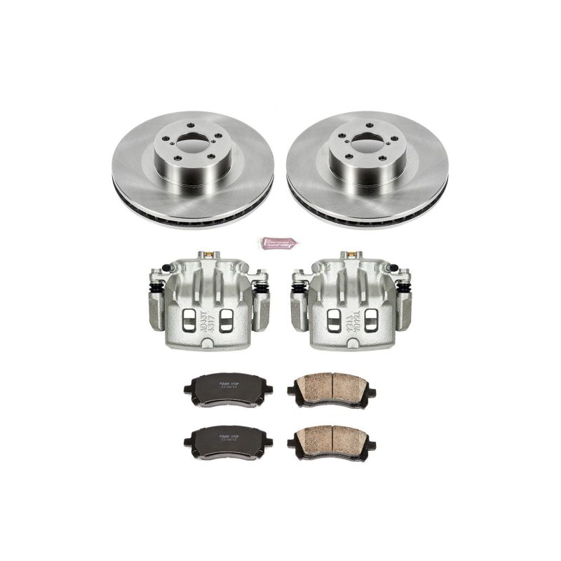Subaru Outback Brake Kit - Front - PowerStop - Autospecialty Rotors + Evolution Ceramic Pads + Non-coated Calipers - `01-`02