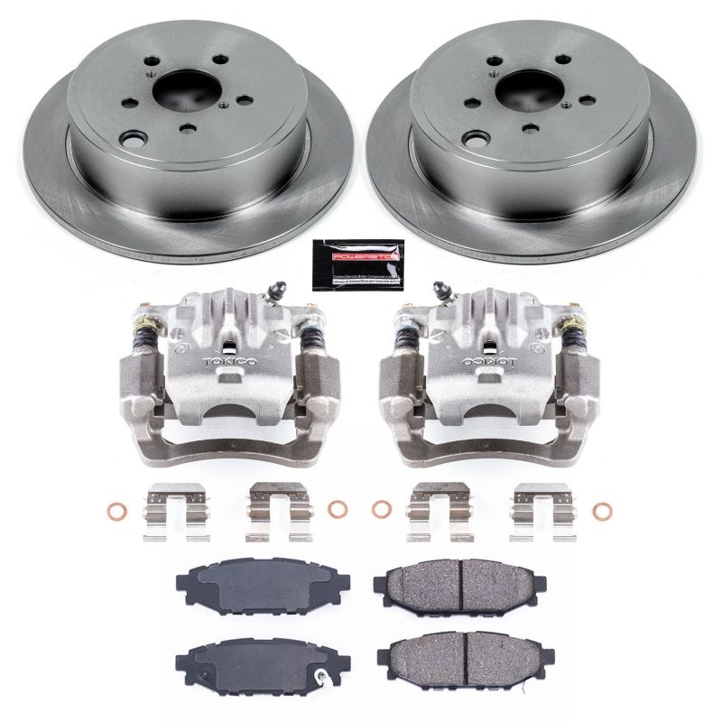 Subaru Legacy Brake Kit - Rear - PowerStop - Autospecialty Rotors + Evolution Ceramic Pads + Non-Coated Calipers - `10-`14