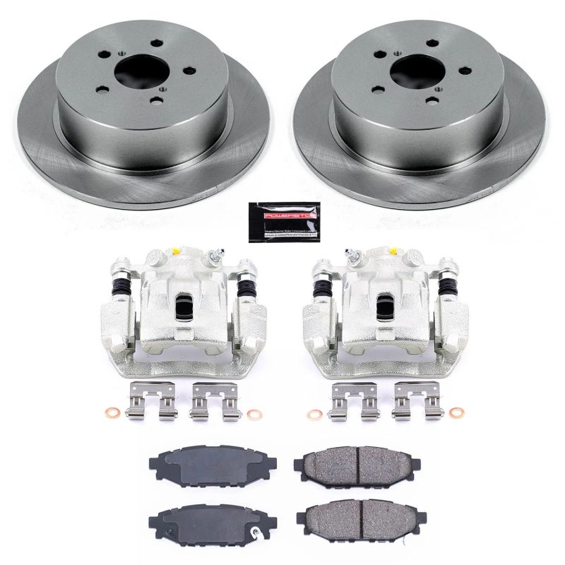 Subaru Legacy Brake Kit - Rear - PowerStop - Autospecialty Rotors + Evolution Ceramic Pads + Non-coated Calipers - `05-`09