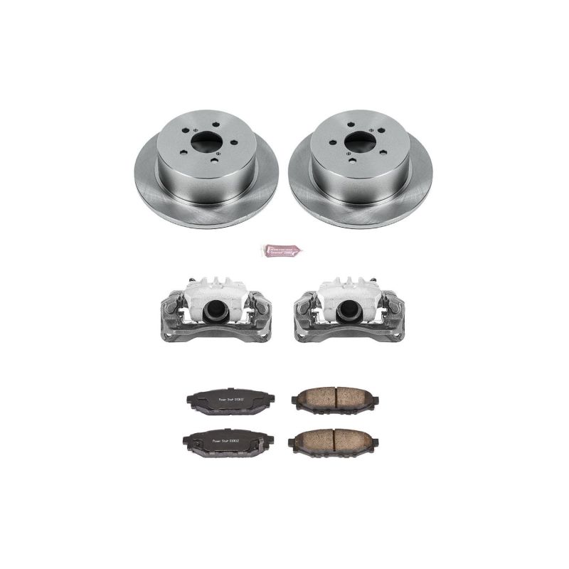 Subaru Legacy Brake Kit - Rear - PowerStop - Autospecialty Rotors + Evolution Ceramic Pads + Non-coated Calipers - `06-`09