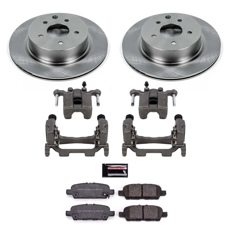Nissan 370Z Brake Kit - Rear - PowerStop - Autospecialty Rotors + Evolution Ceramic Pads + Replacement Calipers - `18-`19