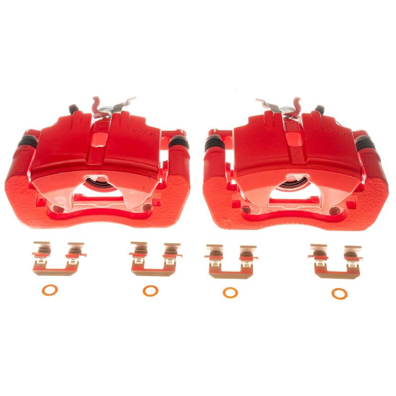 Ford Mustang Brake Calipers (2) - Rear - PowerStop - Red Powder Coated - Red - `15-`19