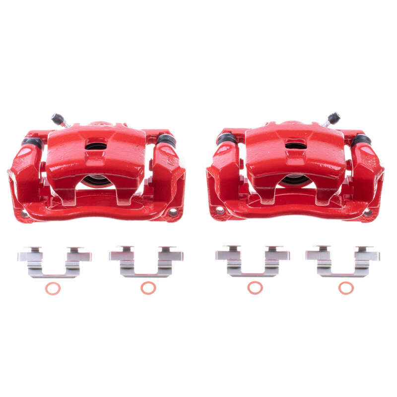Subaru Legacy Brake Calipers - Rear - PowerStop - Red Powder Coated - Red - `05-`09