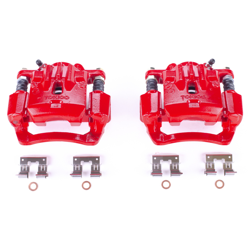 Subaru Outback Brake Calipers - Rear - PowerStop - Floating with Bracket - Red - `10-`14