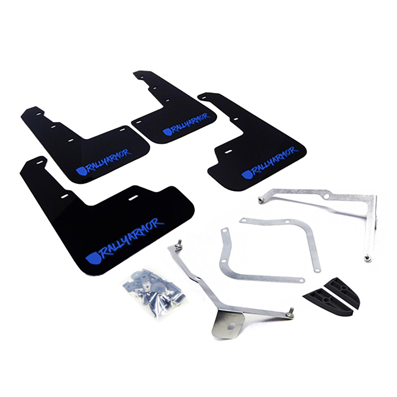 Subaru WRX Mud Flap - Front + Rear - Rally Armor - UR Blk Flap/Blue Logo - Black - `15-`21