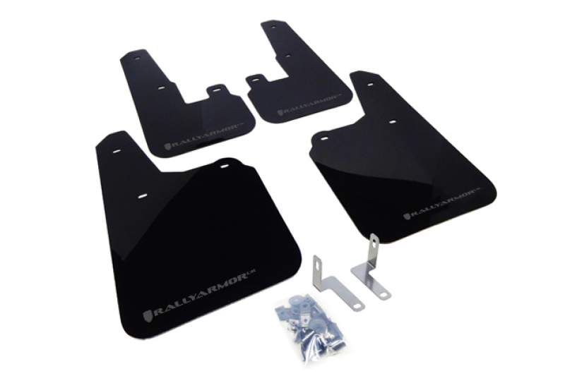 Subaru Outback Mud Flap - Front + Rear - Rally Armor - UR Black with Grey Logo - Black - `10-`14