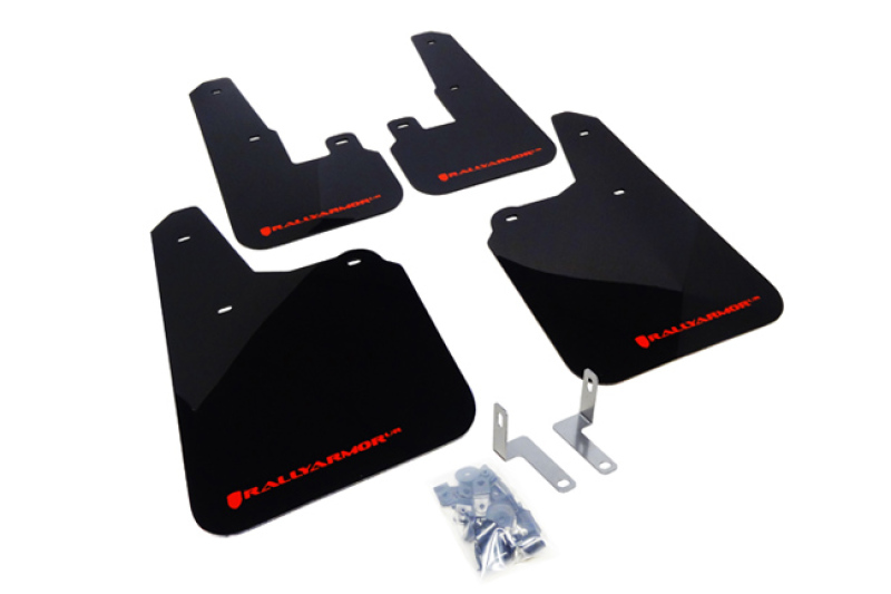 Subaru Outback Mud Flaps - Rally Armor - UR Black Flap/Red Logo - Black - `10-`14