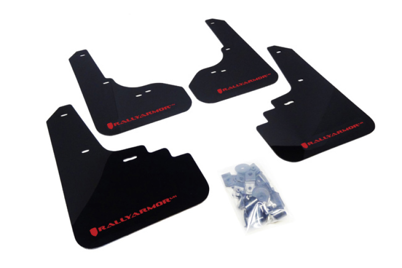 Subaru Legacy Mud Flap - Front + Rear - Rally Armor - UR (as in 'you are') Mud Flap - Black/Red Logo - `05-`09