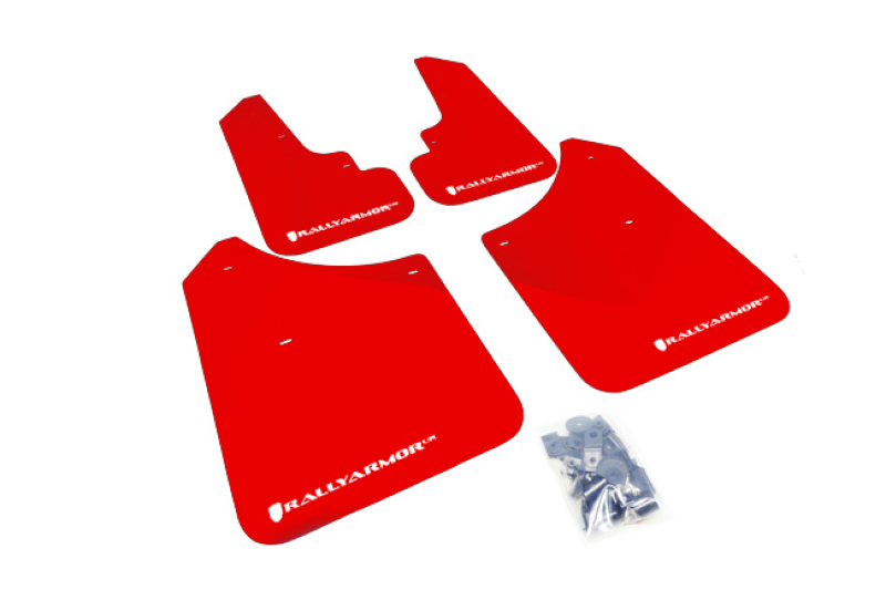 Subaru Forester Mud Flap - Rally Armor - UR Red Flap/White Logo - Red - `03-`08