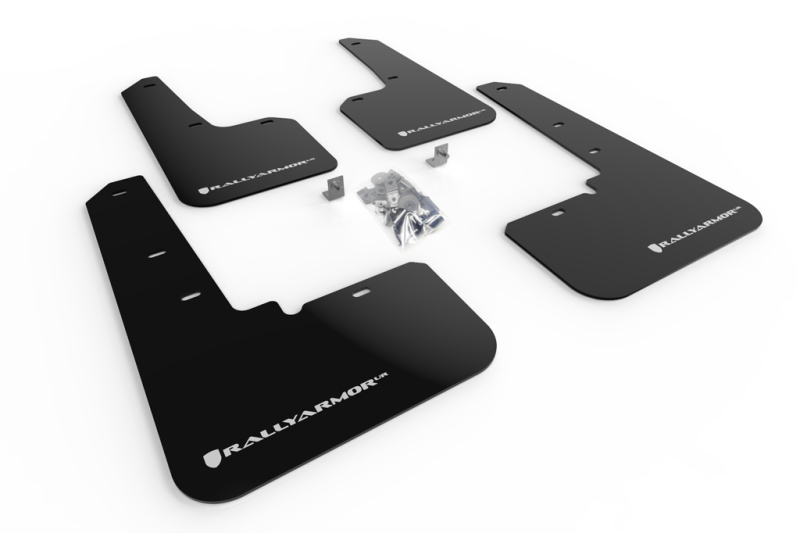 Subaru Outback Mud Flaps - Rally Armor - UR Black Flap/White Logo - Black - `20-`25