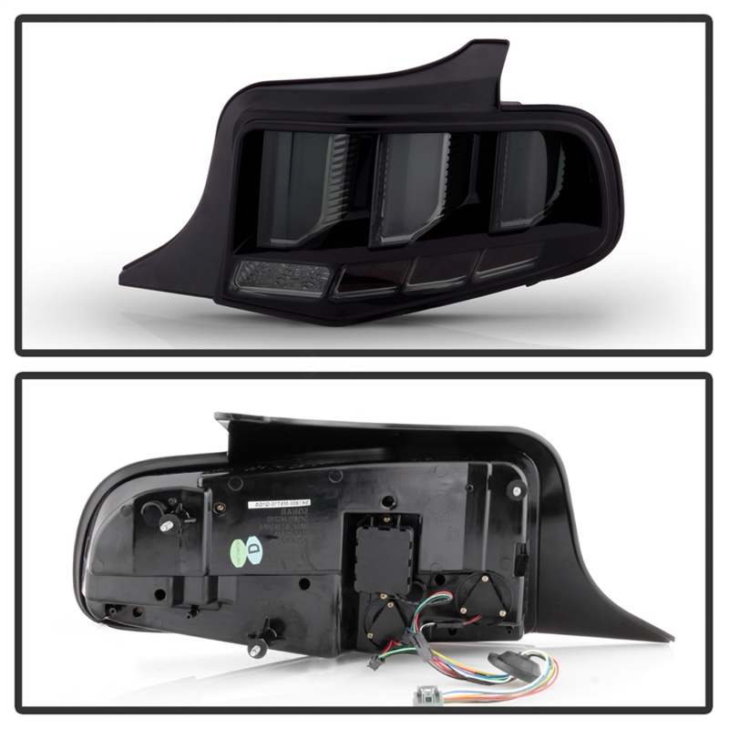 Ford Mustang LED Tail Lights - SPYDER - Sequential Turn Signal - Smoke - `10-`12