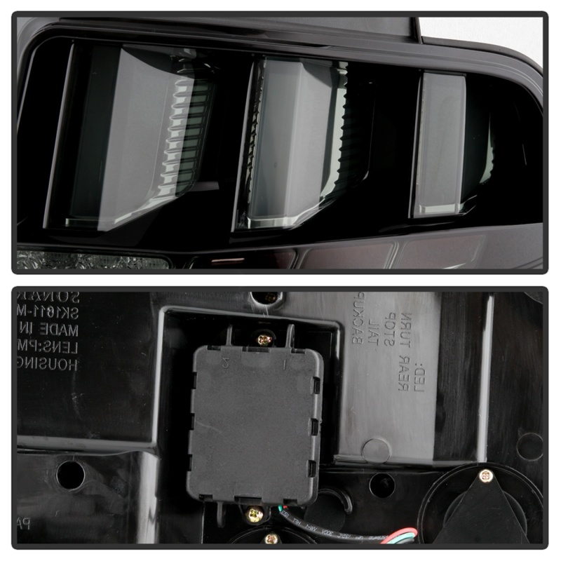 Ford Mustang LED Tail Lights - SPYDER - Sequential Turn Signal - Smoke - `10-`12