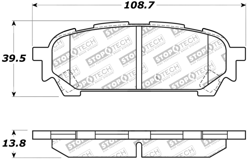 Subaru Impreza Brake Pads - Rear - Stoptech - Street - `03-`07