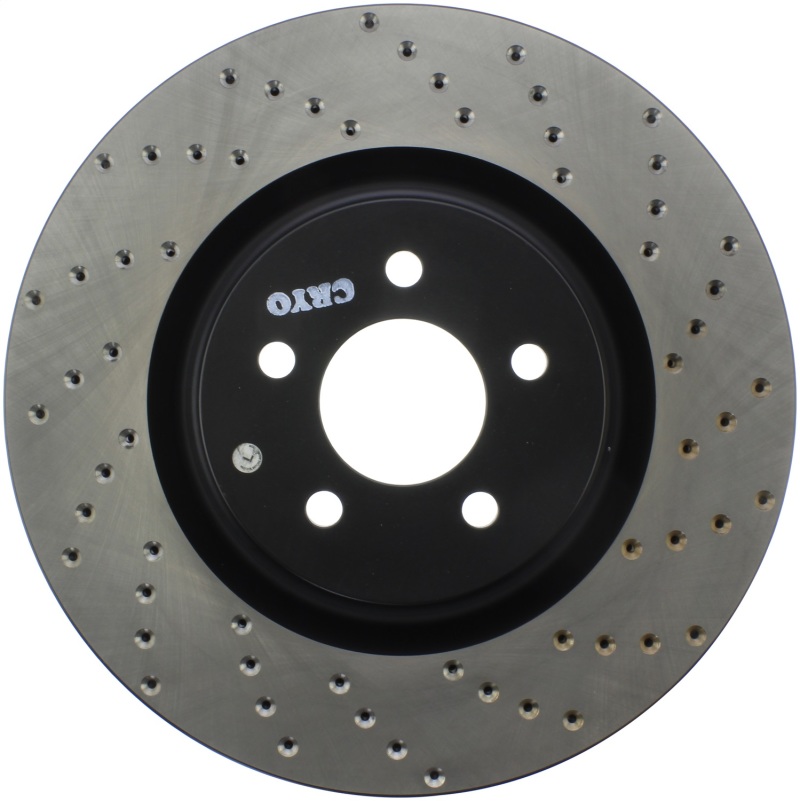 Ford Mustang Brake Rotor (1) - Front Left - Stoptech - Drilled Sport - Black - `07-`14